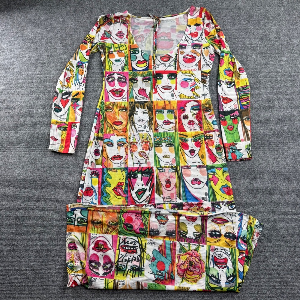Betsey's Art Dress Multi by Betsey Johnson Small Multicolor Long Sleeve Women's